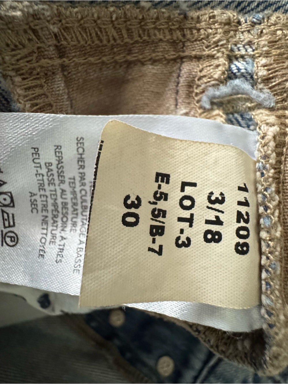 We The Free Zambi Slouchy Boyfriend Jeans in Faded Blue with Tan Stripes - Picture 14 of 16